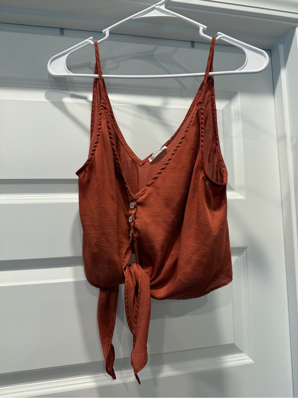 Free People Rust Tie-Front Camisole